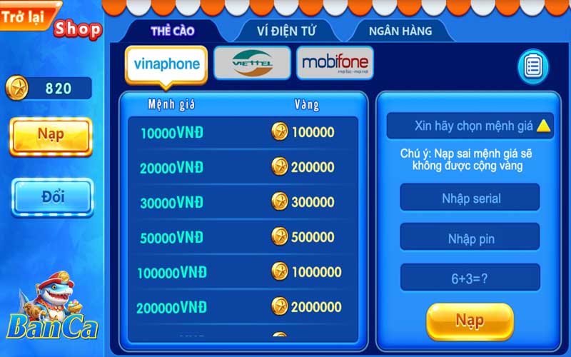 Chi tiết cách nạp và đổi thẻ cào tại BancaH5 2021